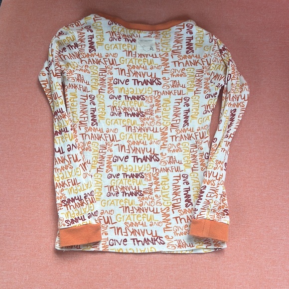 Burt’s Bees Organic Cotton Thankful Give Thanks Thanksgiving pajamas unisex 4T 4 - Picture 5 of 11
